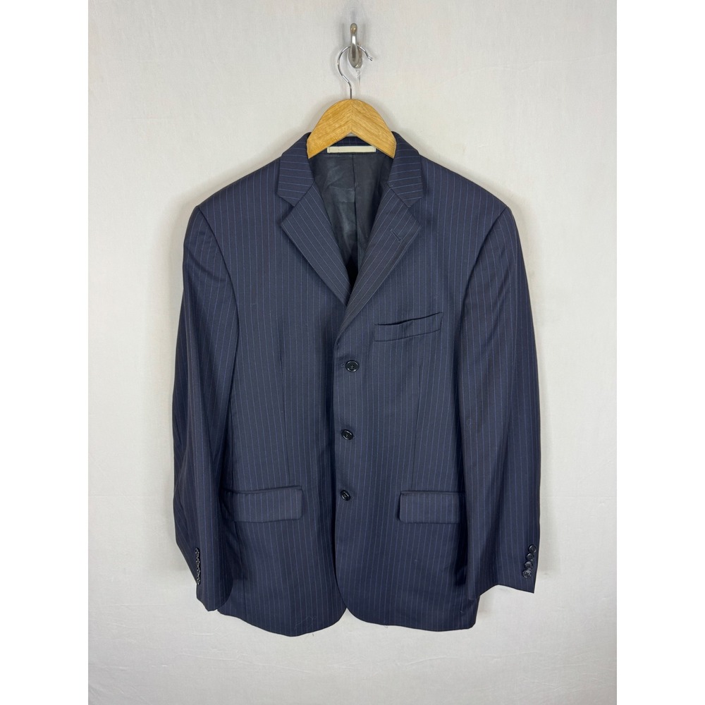 Burberry London Mens Navy Blue Pinstripe Worsted Wool Blazer 39‎ REG Nordstrom